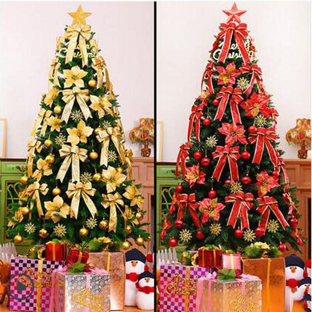 Large Christmas Tree Bows 25cm Red Bows Cute Wreaths Xmas Decor