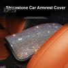 Чехол на подлокотник автомобиля со стразами, универсальная прямоугольная эластичная лента, защитная накладка для центральной консоли, подушка, коврик, аксессуары для салона автомобиля