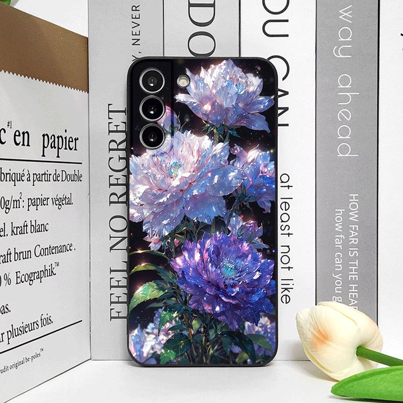 Роскошный Чехол для Телефона с Рисунком Белого Пиона для Samsung Galaxy S25 S24+ S23 Ultra S22 Plus S20 S21 FE M53 M34 5G Мягкие Чехлы