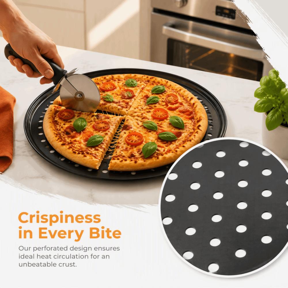 13 Inch Perforated Pizza Pan Firm Bottom Pizza Baking Pan Non Stick Baking Pan Commercial Kitchen