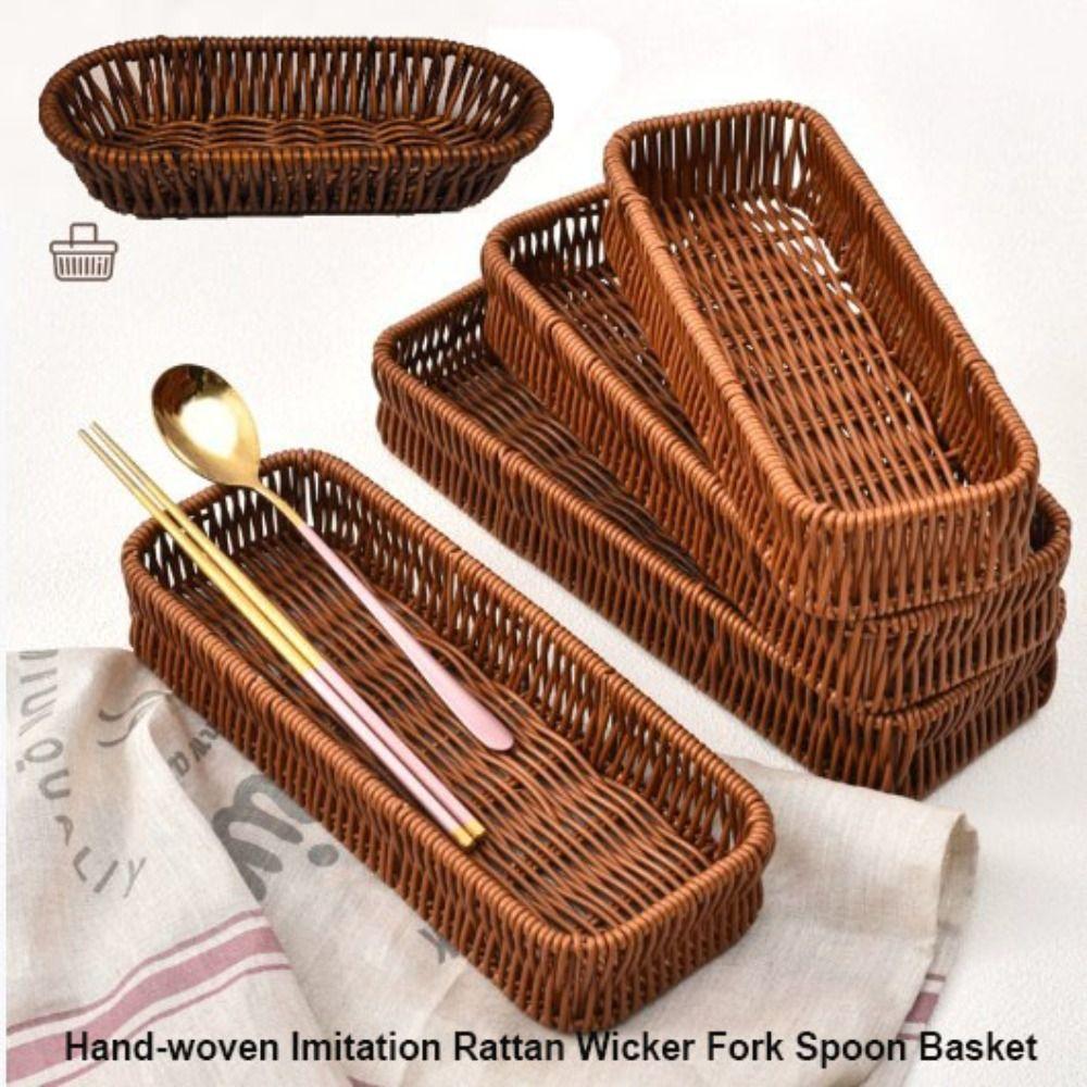 Плетеные вручную ротанговые плетеные сервировочные корзины Ротанговая корзина Ресторан Сервировка стола Настольная витрина