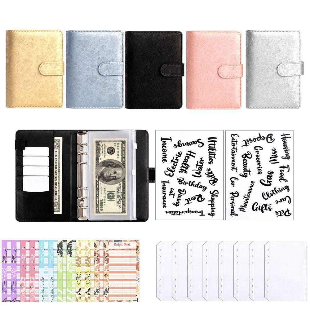 Multiple Pockets and Slots Savings Plan Book Clip-on Journal Notebook Office Stationery