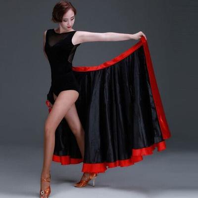 Полиэстер Испанская Юбка-шаль Фламенко Гладкая Юбка с большим подолом Модные Костюмы для танца живота Женские