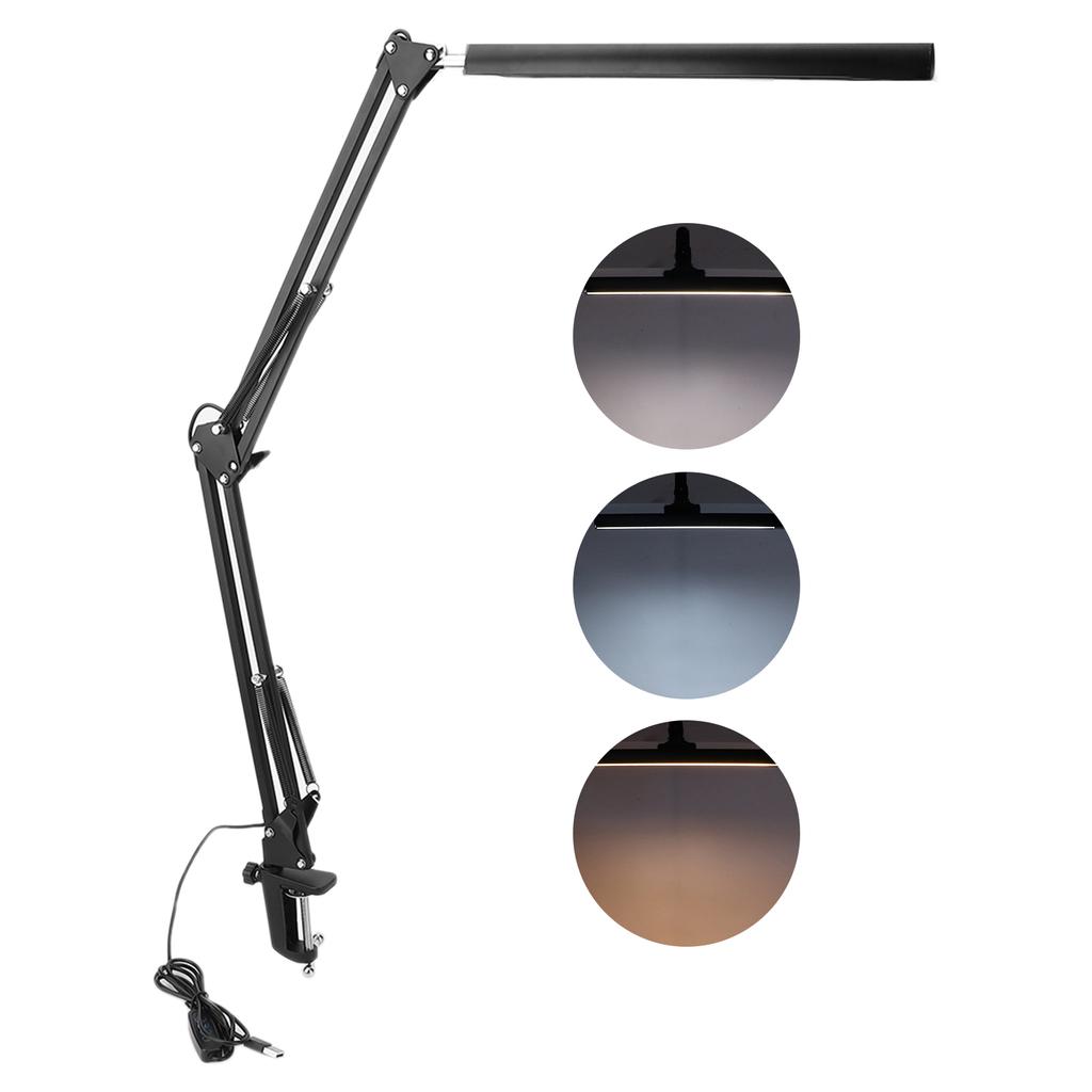 Swing Arm Desk Lamp with Clamp Eye Caring Folded Table Light for Nail Art Tattoo