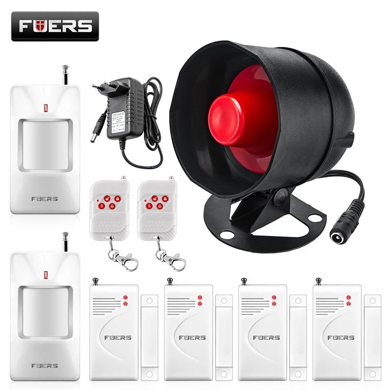 Fuers WIFI Tuya Умная система сигнализации Сирена Динамик Громкий Звук Домашняя система сигнализации Беспроводной датчик Система защиты безопасности