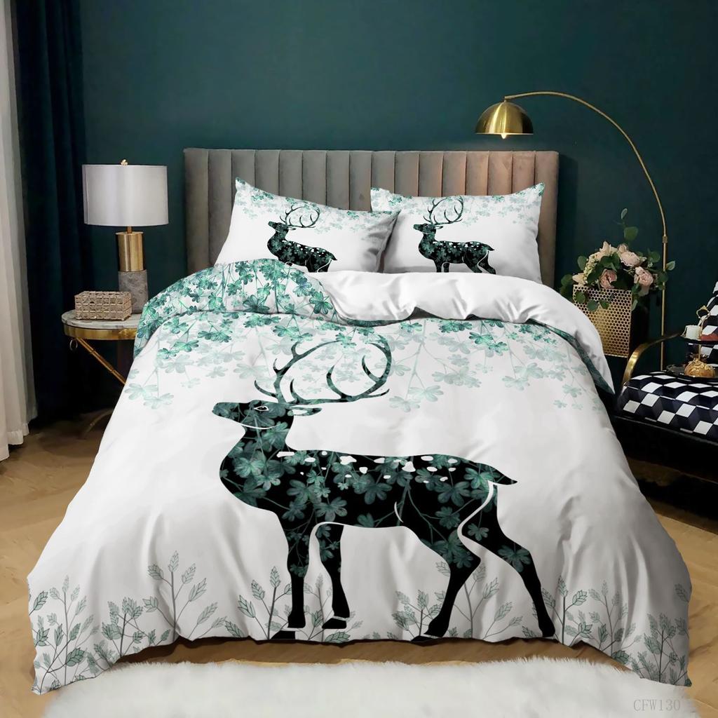 Giraffe Elk 3D Digital Printing Quilt Cover Bed Three-Piece Set Minimum Order