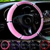 Чехол на руль автомобиля, универсальный мягкий плюшевый чехол со стразами 37-38 см, украшение интерьера автомобиля, теплый чехол на руль, автомобильные аксессуары