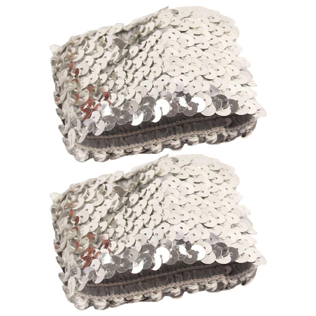 Fashion Sparkling Sequins Cuffs Elastic Arm Sleeves for Women and Girls Various Party Costume Decorative Oversleeves