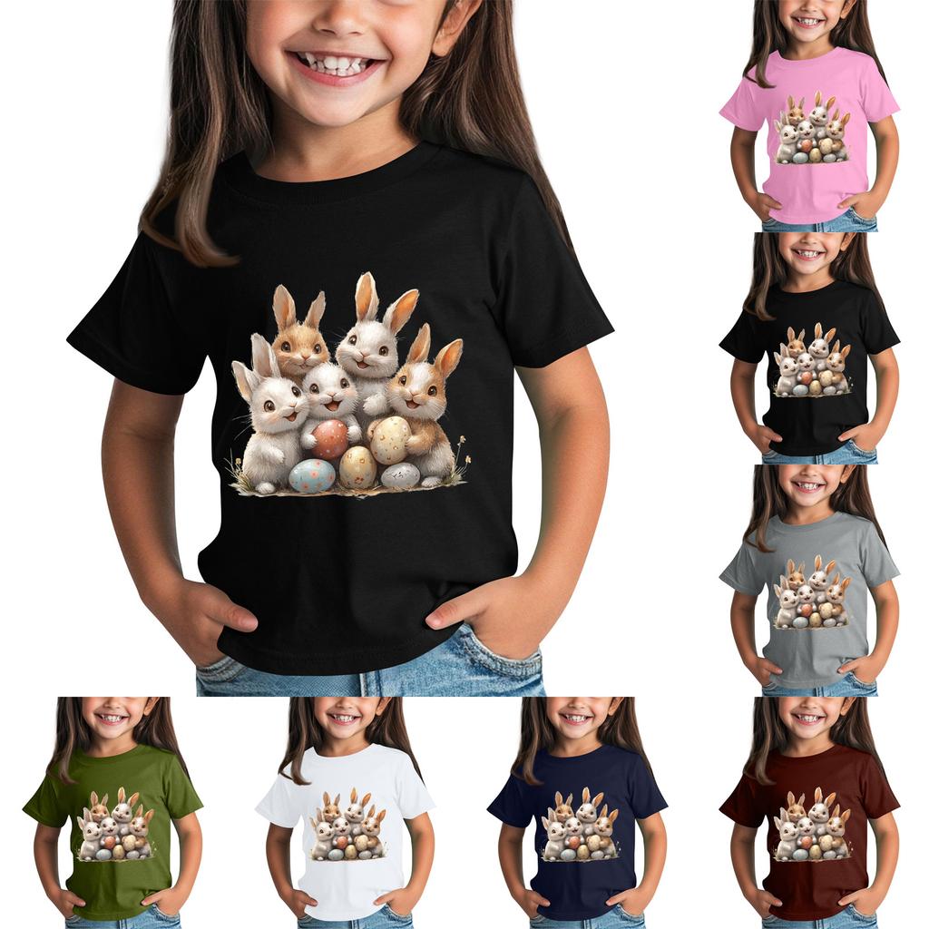 Children's Short Sleeve Neck T-Shirt Animal Print Daily Casual Top