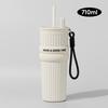 Соломинка с подъемной веревкой Вакуумная чашка-термос 710 мл Тамблер Портативная Термическая бутылка для воды Дом