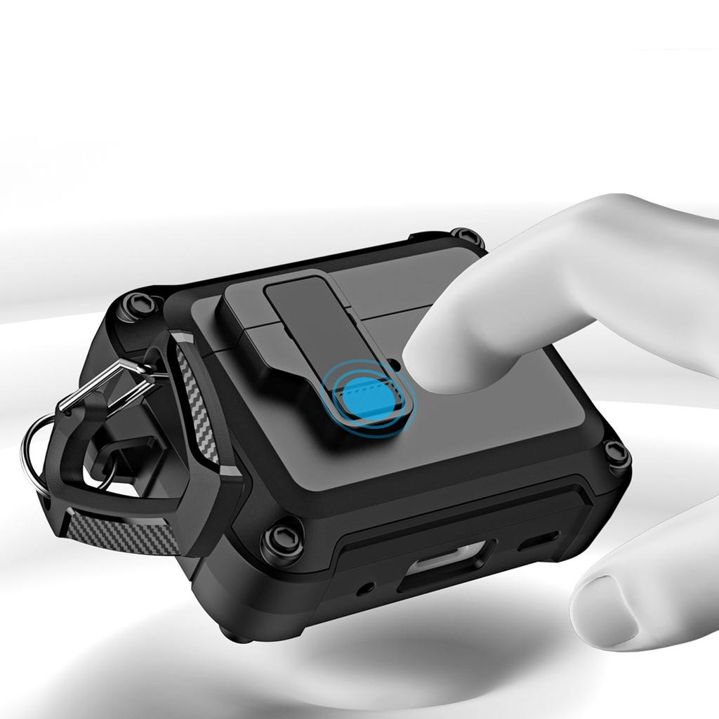 For AirPods Pro 2 Shockproof TPU+PC Case Bluetooth-compatible Earbuds Charging Case Cover with Buckle