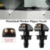 2 Pcs/Set Car Universal Front Windshield Wiper Nozzle Jet Sprayer Kits Sprinkler Water Fan Spout Cover Washer Outlet Adjustment