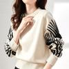 Women Autumn and Winter Sweater Thickened Warm Knitted Stretchy Long Sleeve Oversized Top