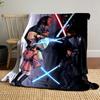 Characters duel with lightsabers on contrasting light and dark backgrounds. for all seasons blanket lunch break throw gift