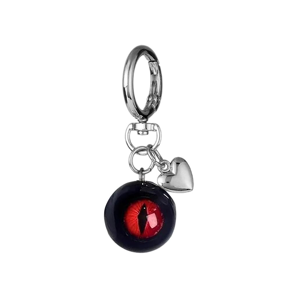 Goth Keychain Horror Eyeball Bag Halloween Accessories Gothic Heart Keychain Key Ring Funny Decor Cool Purse For Men Women