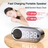 Portable Wireless Speaker Mirror Clock Immersive with Dazzling Stereo Sound Enhanced Bass Bluetooth-compatible