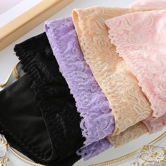 Crochet Flower Lace Stitching Hip Lifting Women Briefs High Waist Control