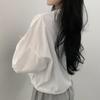 Women Hooded Sun Protection Jacket Loose Long Sleeve Zip Up Cropped Lightweight Casual Windbreaker