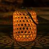 Solar Woven Lamp Soft Lighting IP65 Waterproof Automatic ON/OFF Rechargeable Easy To Install Bamboo Hanging Solar Light Garden Decor