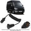 7 Pin Trailer Plug With 98.4in Spring Extension Cable 12V Wiring Adapter Connector Accessory