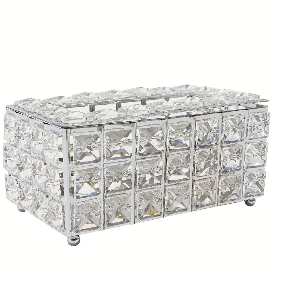 Light Luxury Paper Towel Storage Box Shiny Cube Paper Dispenser Living Room