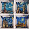 Нью-Йорк Париж Лондон Рим Наволочка Декор Искусство Звездное Небо Двусторонняя Наволочка Мягкая Плюшевая Наволочка для Дивана Дома Автомобиля