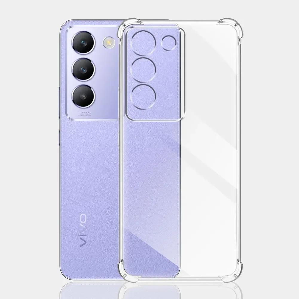 Для Vivo V30 SE Чехол Прозрачный Противоударный Силиконовый Мягкий Чехол для Телефона Для Для Vivo V30 Lite /VIVO T3 5G Прозрачная Защитная Задняя Крышка