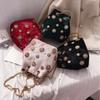 New Women's Shoulder Bags Bucket Bag Elegant Velvet Handbag Tote Crossbody Bag with Golden Chain Shoulder Strap