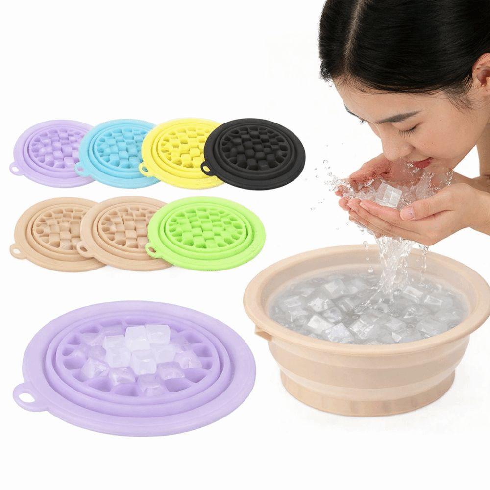 Portable Silicone Ice Bath Washbasin Foldable Improved Blood Circulation Ice Washbowl Relief Stress Face Dipping Bowl Travel