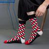 Сотни модных деловых мужских носков из 100% хлопка Happy Lattice унисекс для мальчиков, гребенные носки для хип-хопа, уличного скейтборда, забавные высокие носки