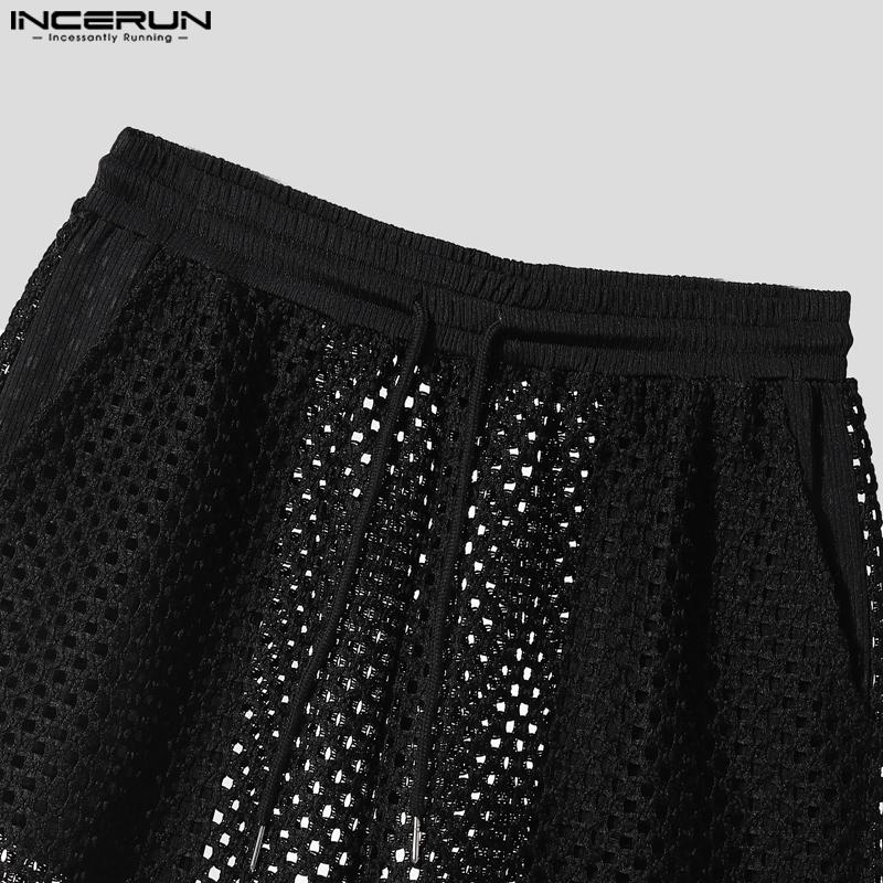 INCERUN Мужские комплекты из двух предметов: майки без рукавов с вырезами и свободных шорт