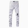 Mens Slim Fit Distressed Denim Jeans With Embroidered Patch Vintage Ink Wash Stretch Cotton Streetwear Style
