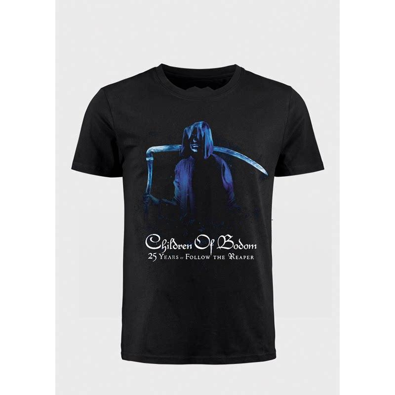 Hot Children of Bodom's Dark Metal Band "Death God" Print Short-Sleeved Cotton T-Shirt