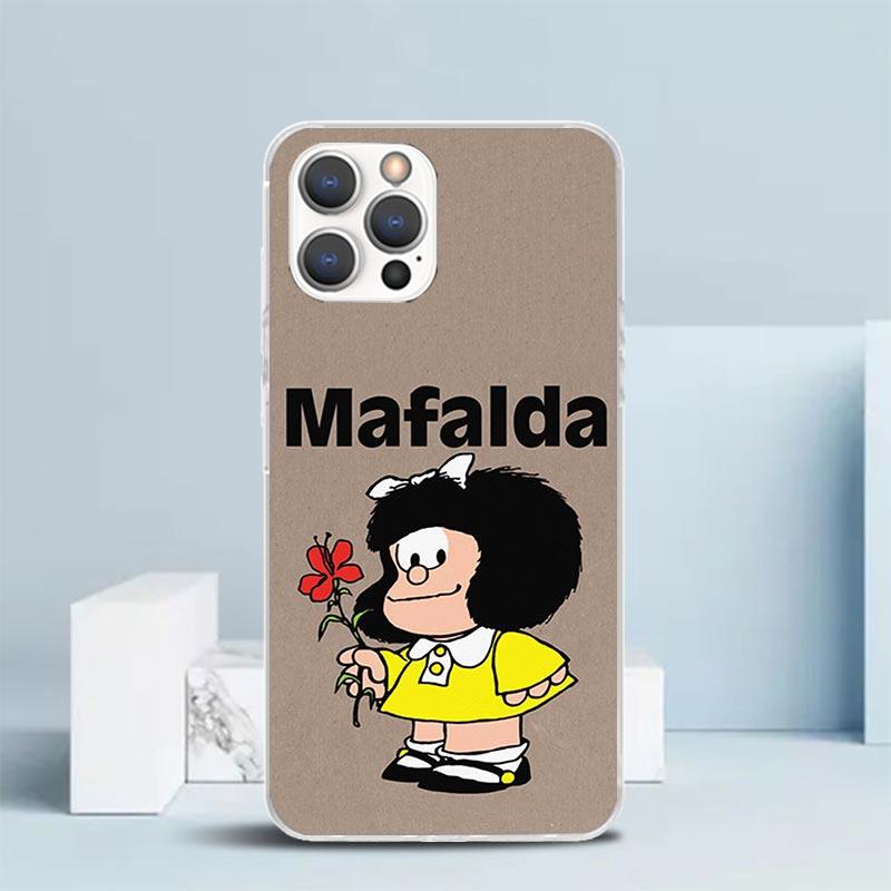 Mafalda Cartoon Phone Case For IPhone 16 17 Air 16E 15 14 Plus 13 Mini 12 11 Pro Max 7 8 + SE 2020 Soft TPU Back Cover 16 17 Air