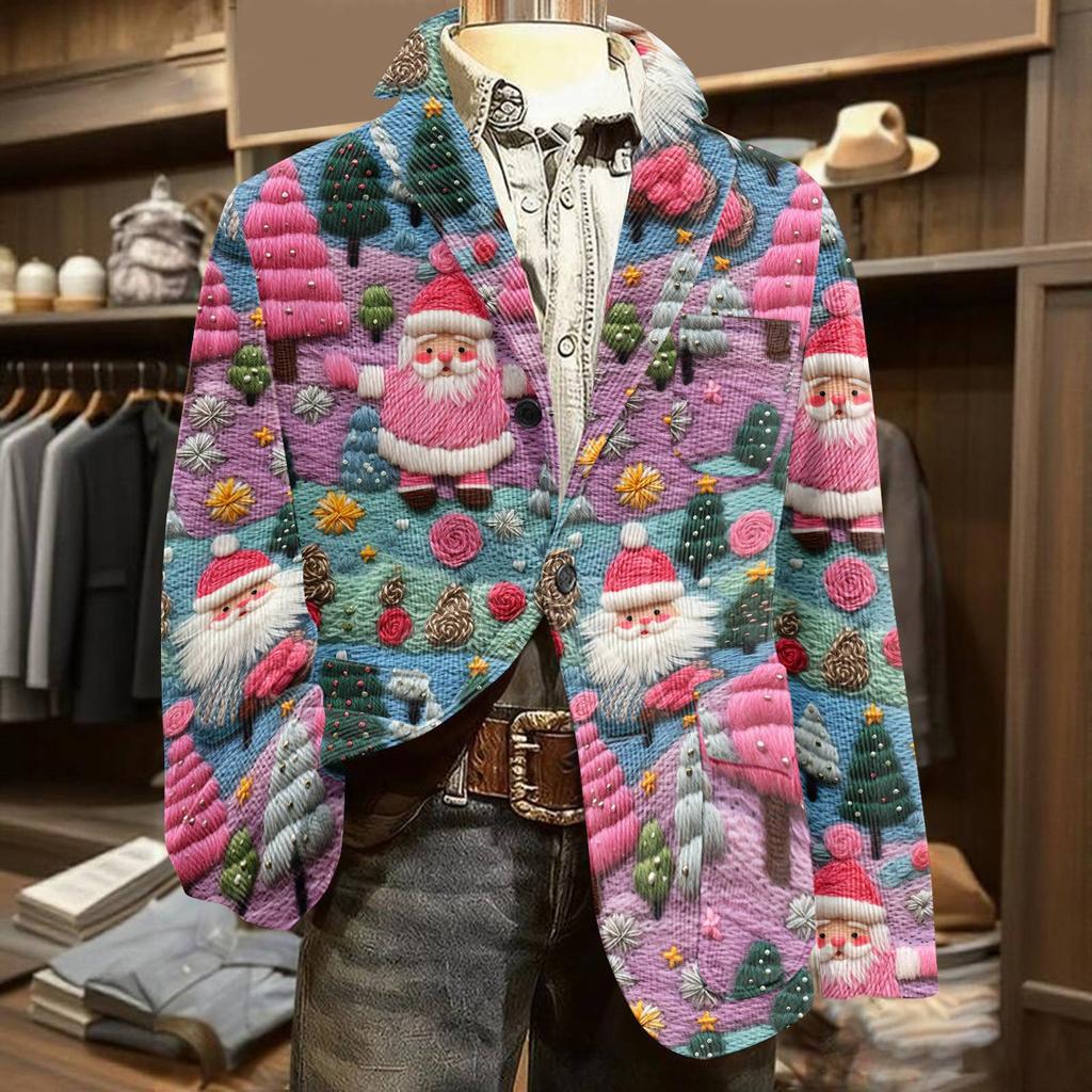 Мужской вельветовый теплый пиджак-кардиган с принтом и карманами, мужской повседневный костюм