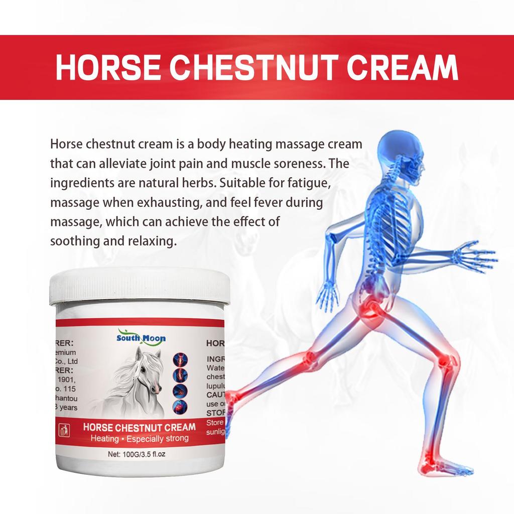 South Moon Крем для снятия боли с конским каштаном, облегчение боли в шее, облегчение боли в суставах, грыжа межпозвоночного диска, крем для коленного сустава