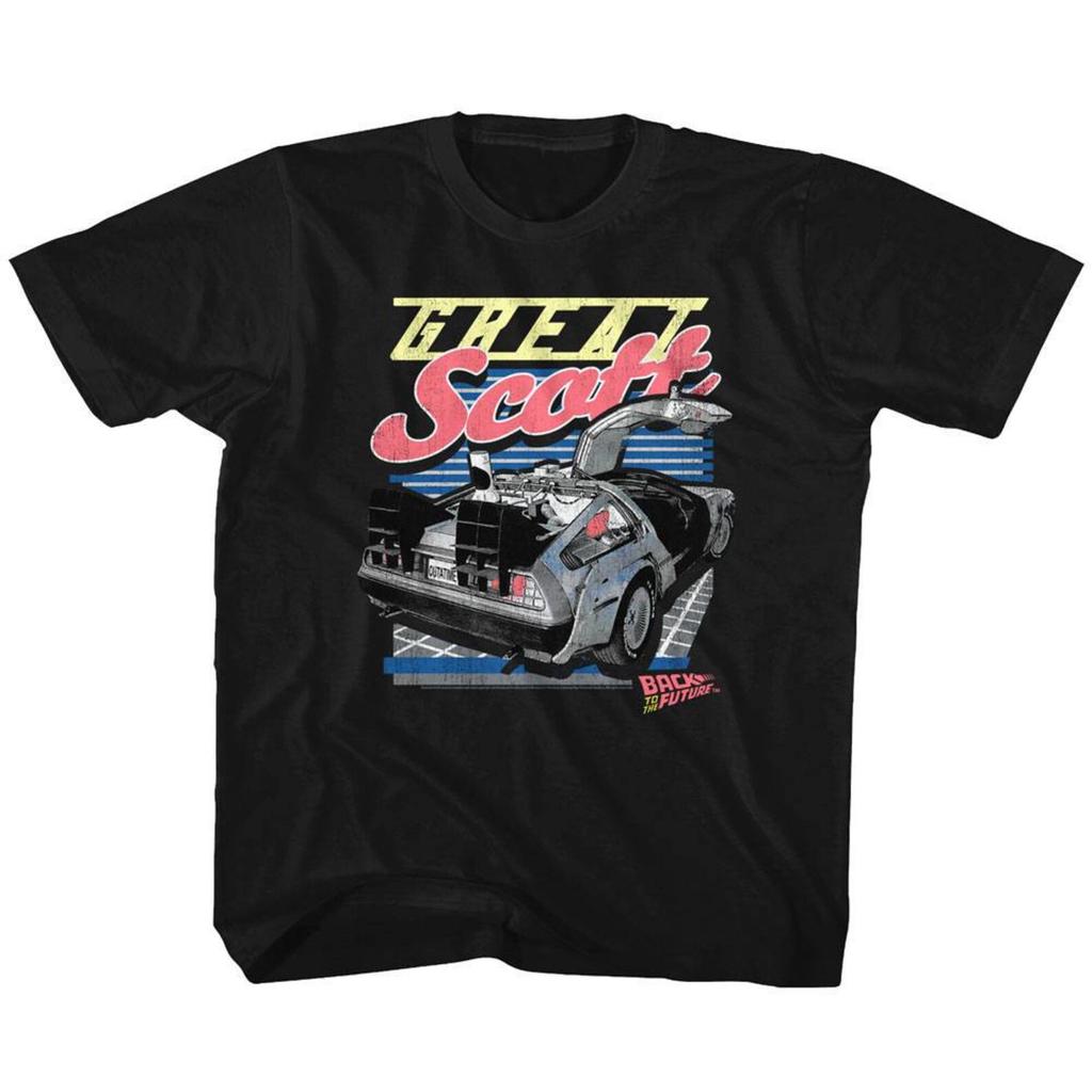 Back to the Future Great Scott Black Youth T-Shirt