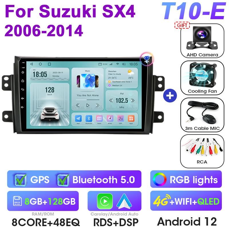 2 Din Android 12 автомобильное радио для Suzuki SX4 SX 4 2006-2014 Fiat Sedici 2005-2014 CarPlay интеллектуальные системы Smart Autoradio