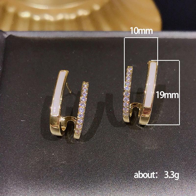 Те же серьги-пусеты с микро-инкрустацией цирконами, вертикальные, с капельным покрытием, легкие, роскошные, простые серьги для женщин, персонализированные универсальные серьги