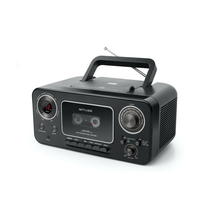 Boombox - MUSE - Radio CD K7 M 182 RDC - Lecteur CD, Radio, Enregistreur de cassette - Microphone intégré