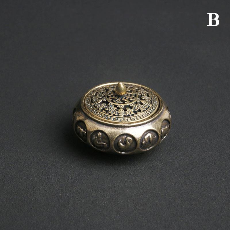 Ретро курильница для благовоний Двенадцать знаков зодиака курильница латунный держатель для благовоний с крышкой ARI