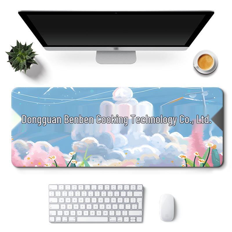 Очень большой коврик для стола с милым дизайном для девочки - Нескользящий коврик для мыши в стиле пейзажа
