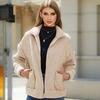 Europe and The United States Women's Fall and Winter Fashion Long-sleeved Cardigan Zipper Plush Ladies Jacket