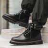2025 осень и зима ботинки мартин на шнуровке рабочие ботинки челси мужская обувь пенопластовая подошва британские рыцарские ботинки уличная повседневная обувь