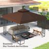 3 x 3 m Replacement Roof for Gazebo, Gazebo Replacement Canopy with Drainage Holes, UPF30+, Sun Protection, Coffee