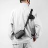 Unisex Black Crossbody Bag PU Leather Mobile Phone Chest Bags Portable Men's Phone Bag  Outdoor