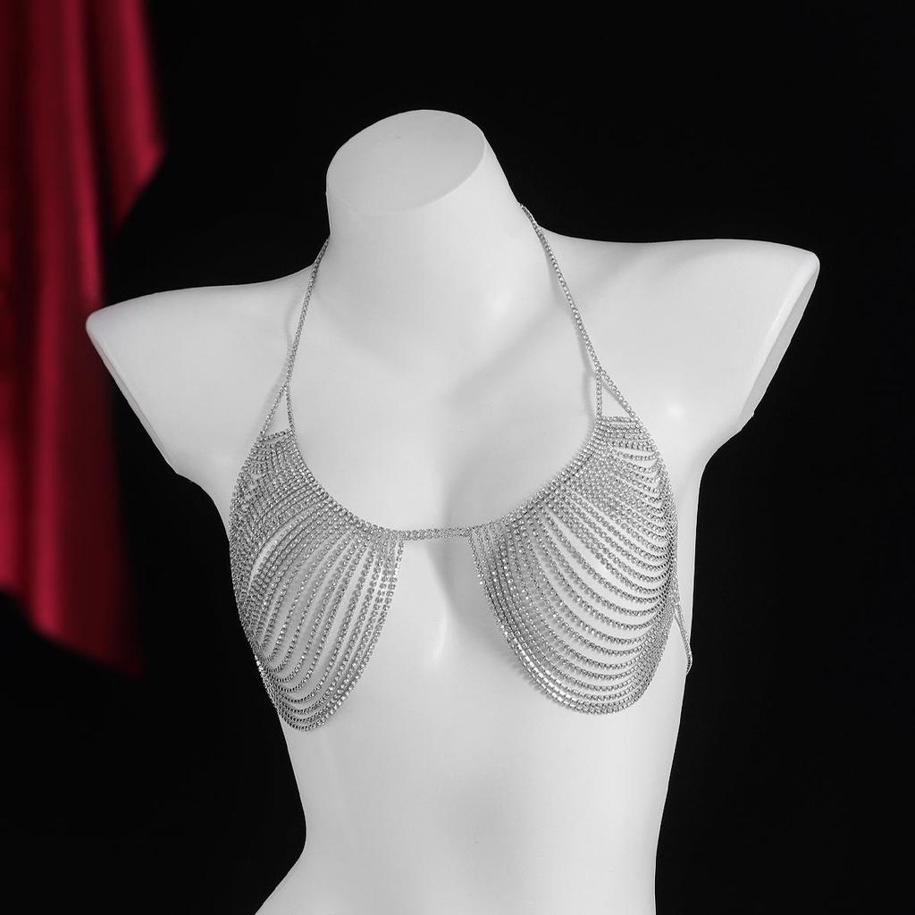 European & American Rhinestone Tassel Bikini Body Chain for Women