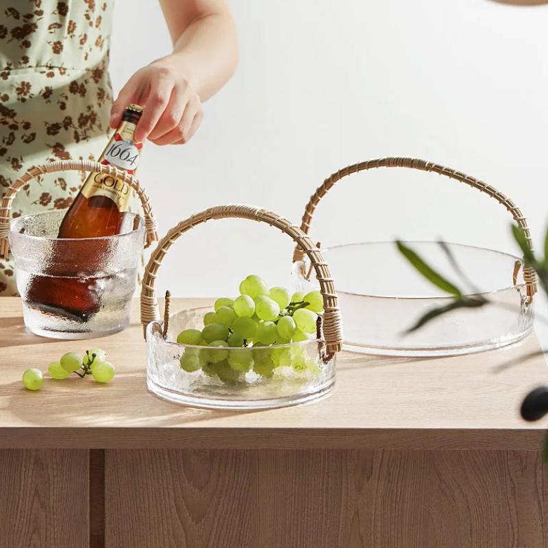 Стеклянная тарелка Салатница Корзина для фруктов Ведерко для льда Поднос для закусок Десертница Форма для хлеба Фруктовые миски Тарелки