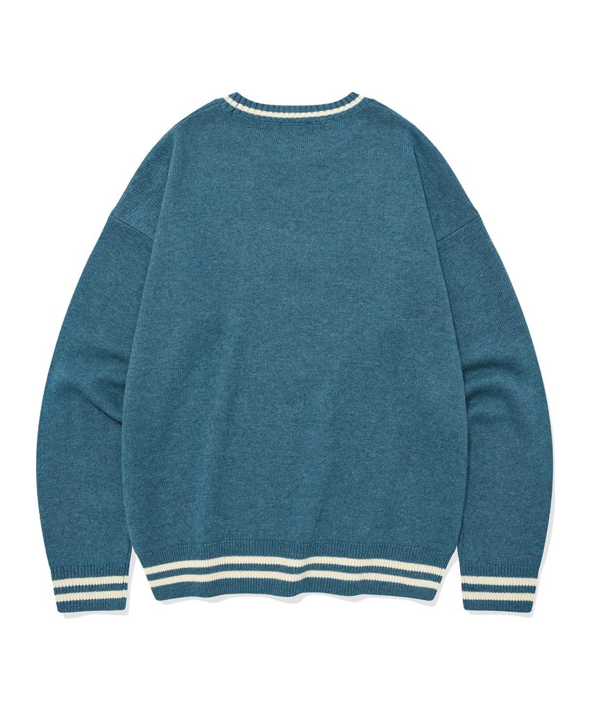 COVERNAT Big C Logo Crewneck Knit Turquoise