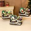 Rotating Light-Up Christmas Musical Resin Figurine Scene Decor for Hotels & Restaurants